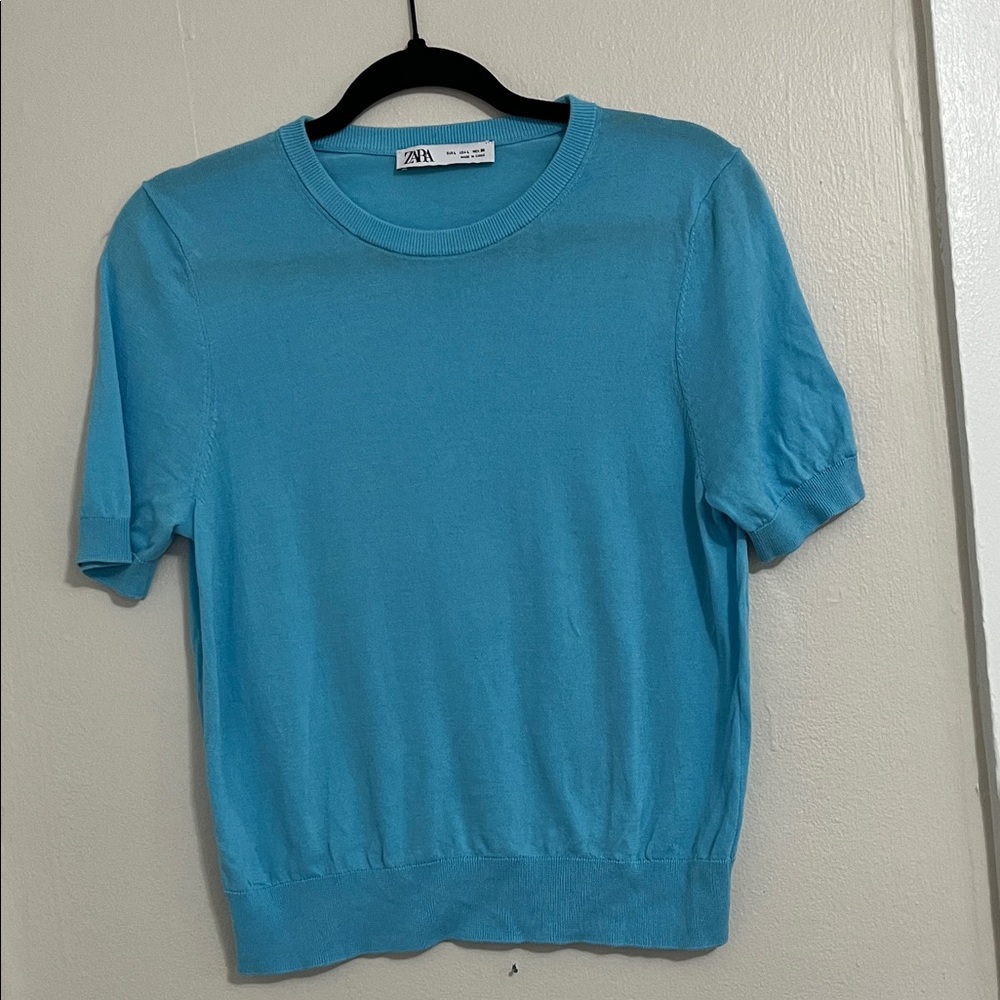 Zara Sky Blue Knit Top